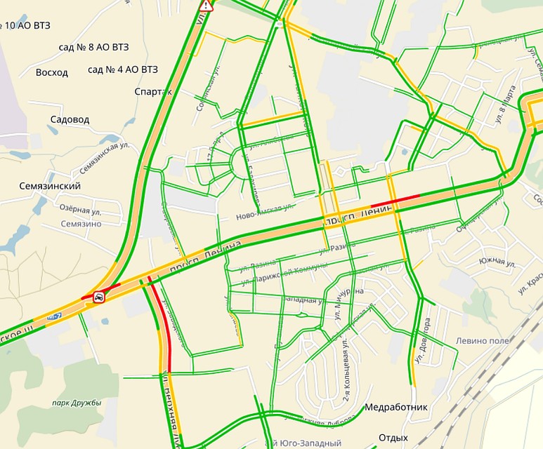 Пробки во владимире сейчас карта
